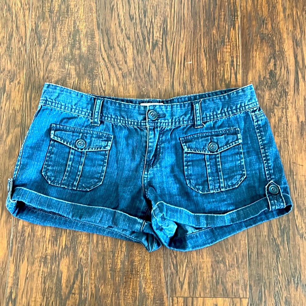 Cotton Blue Low Rise Shorts